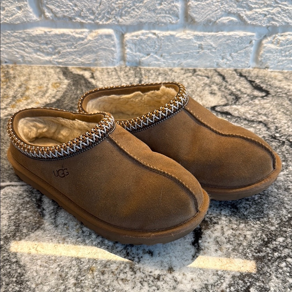 UGG Chestnut Suede Slip-On Slippers